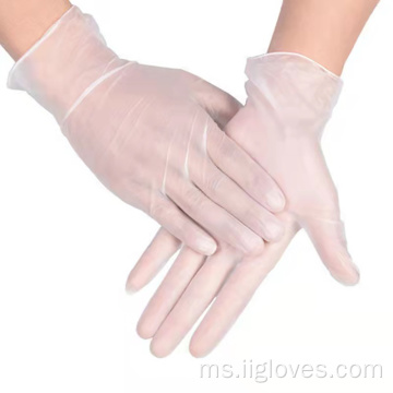 Sarung tangan PVC bebas serbuk yang jelas sarung tangan telus pakai buang